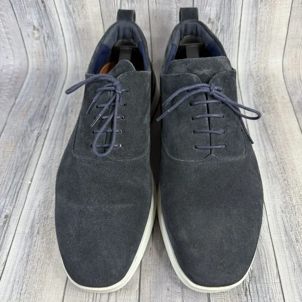 Wolf & Shepherd Shoes Men's Sz 10.5 M Navy Blue Suede Crossover Longwing Oxford